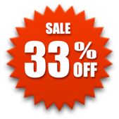 33 percent off discount icon